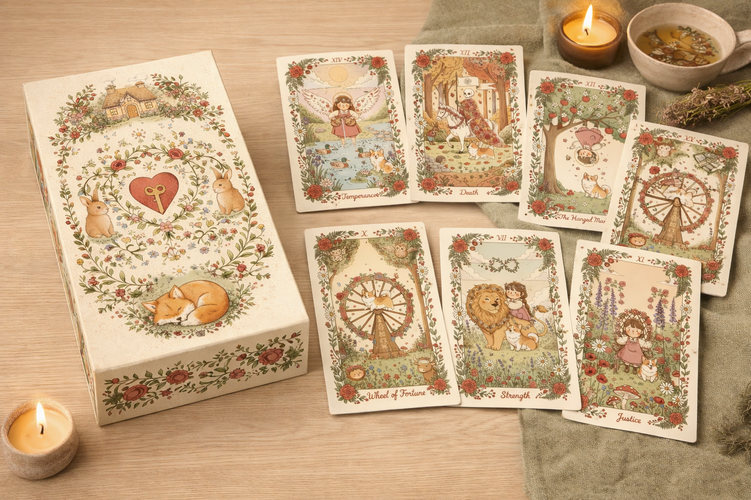 Cottagecore Tarot Template printed tarot deck with premium card stock