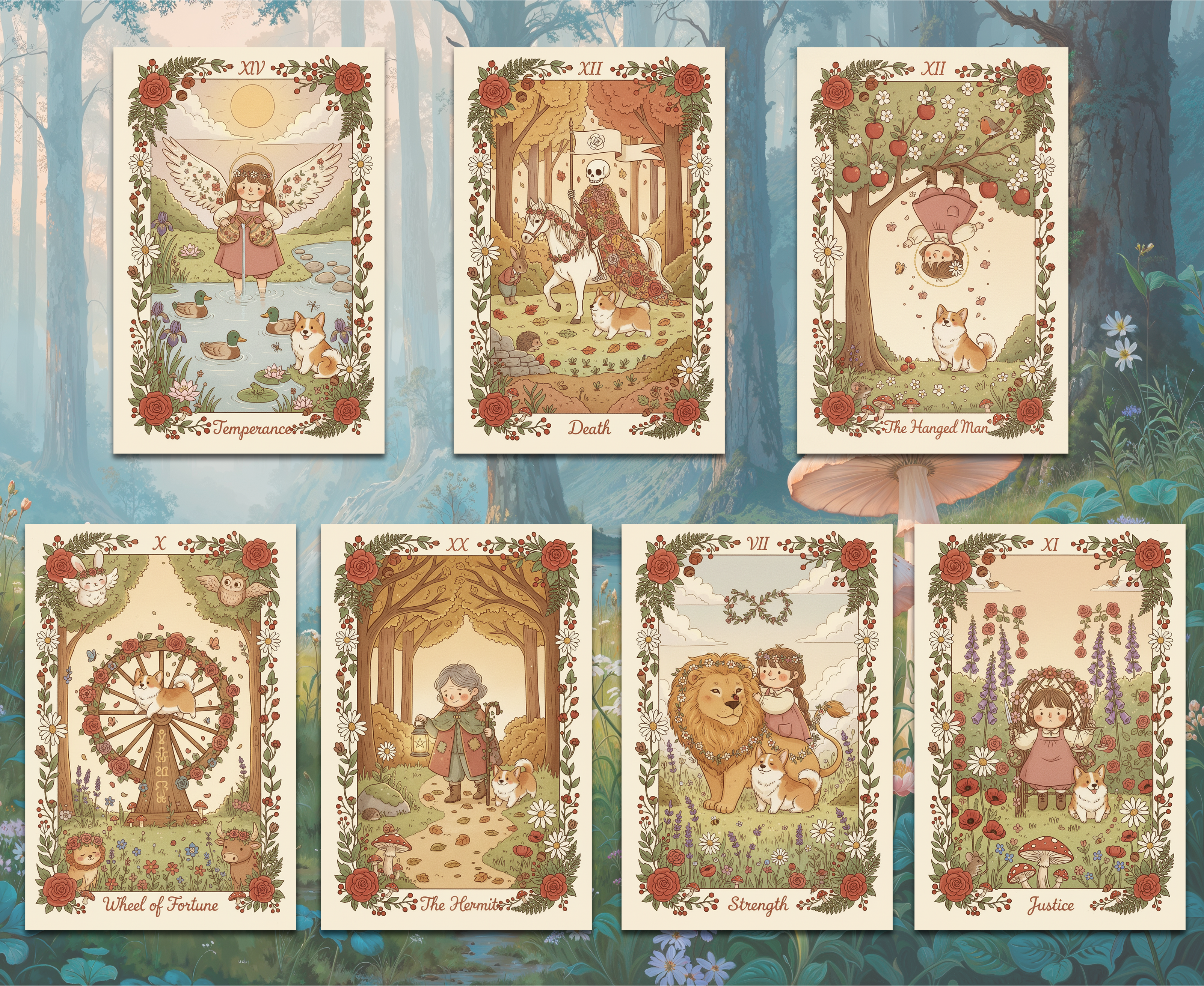 Cottagecore Tarot Template preview 2