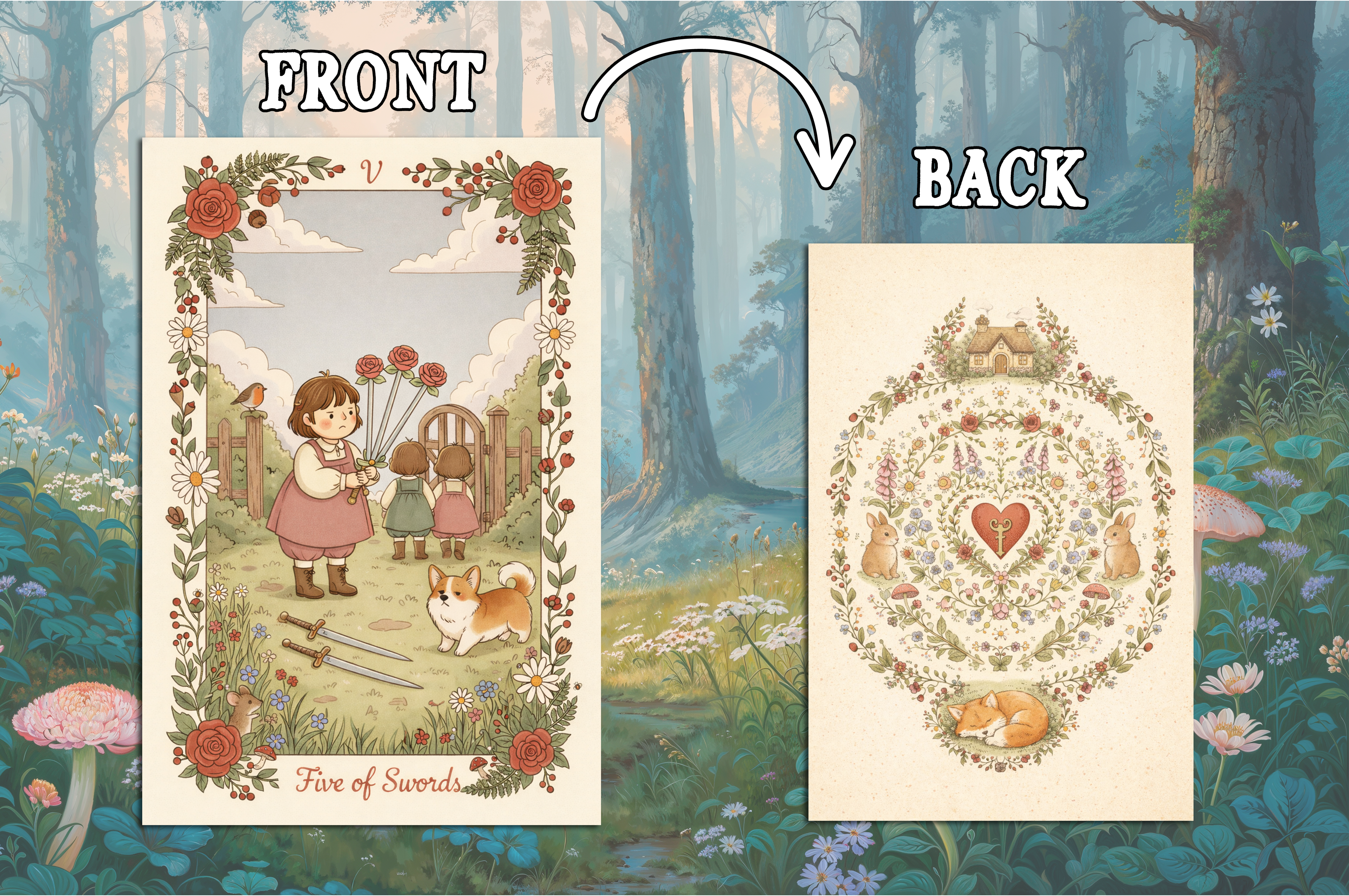 Cottagecore Tarot Template preview 3